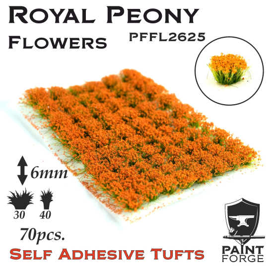 Paint Forge kępki kwiatków Royal Peony Flowers - 70sztuk / 6mm